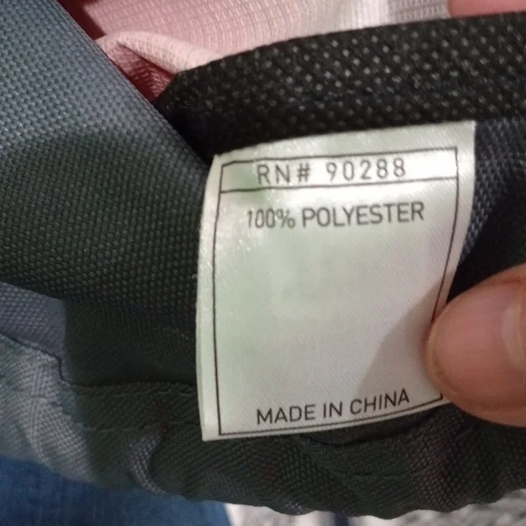 Adidas Gray and Red Drawstring Backpack with Teal Accents - Picture 3 of 4